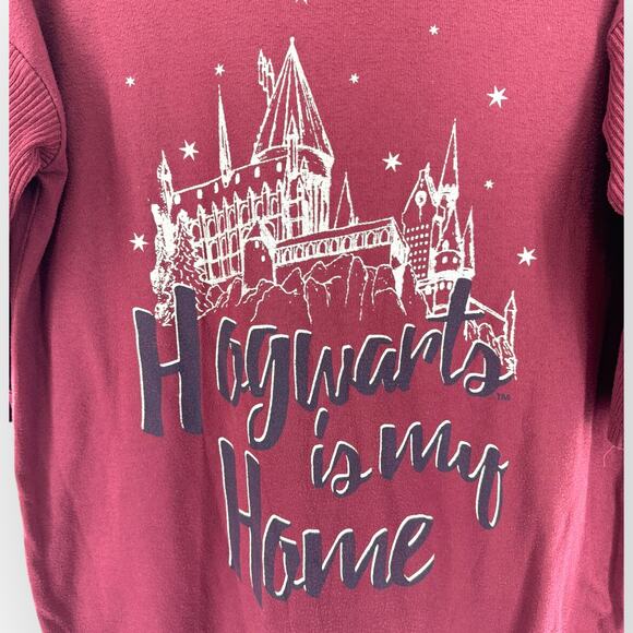 Harry Potter Hogwarts Is My Home Sleep Shirt Burgundy 3/4 Sleeve Women’s M - Picture 3 of 7